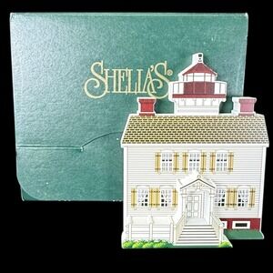 Yaquina Bay Light Newport Oregon Shelia Shelf Sitter with Box 1995 Signed